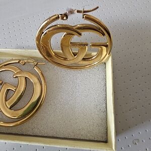 Gold Double G Hoop Earrings - Designer Inspired Women’s Jewelry